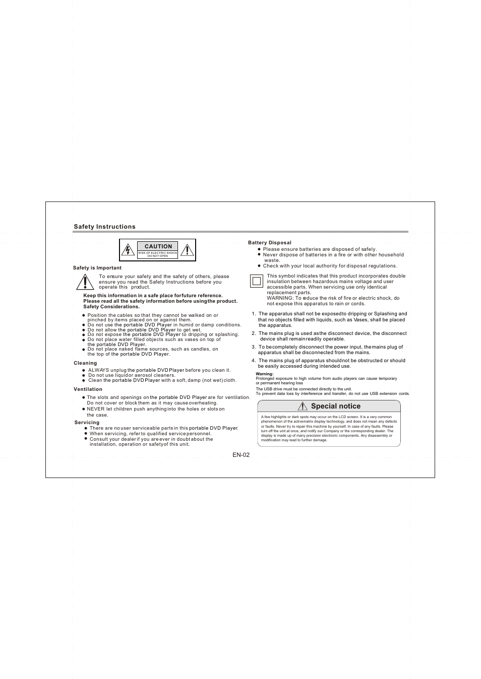 Ò³ãæ 3, Special notice | Lenco DVP-731 User Manual | Page 3 / 11