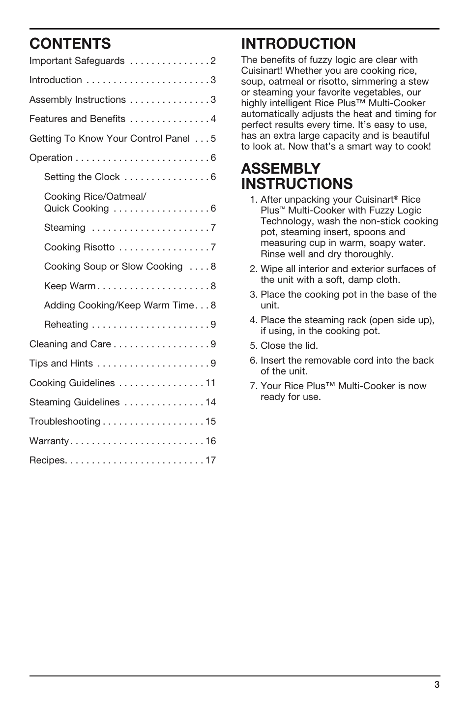 Cuisinart FRC-800 User Manual | Page 3 / 40
