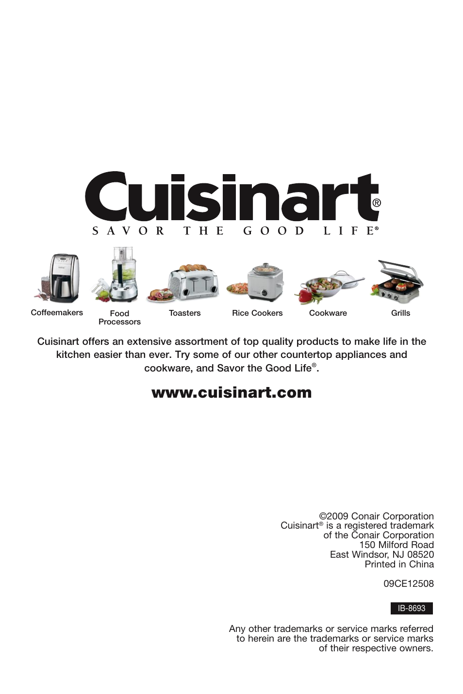 Cuisinart FRC-800 User Manual | Page 40 / 40