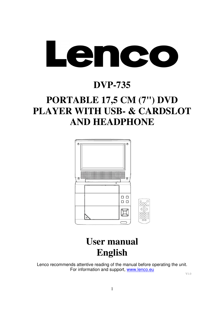 Lenco DVP-735 User Manual | 13 pages