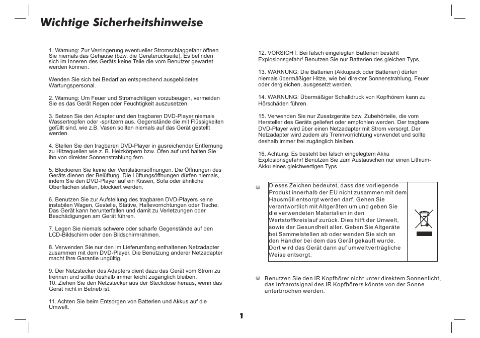 Wichtige sicherheitshinweise | Lenco DVP-737 User Manual | Page 11 / 45