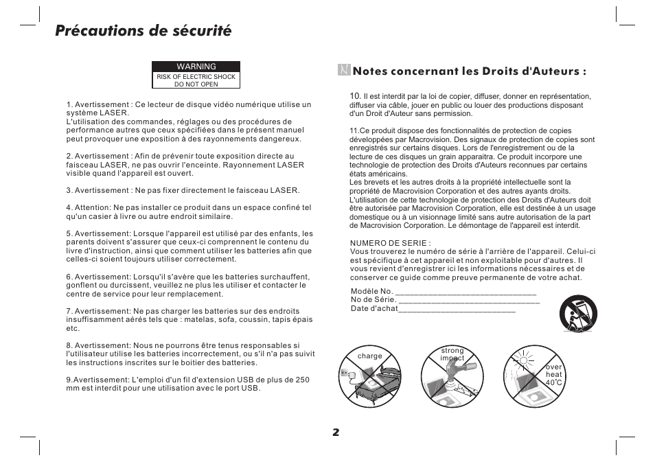 Précautions de sécurité | Lenco DVP-737 User Manual | Page 30 / 45