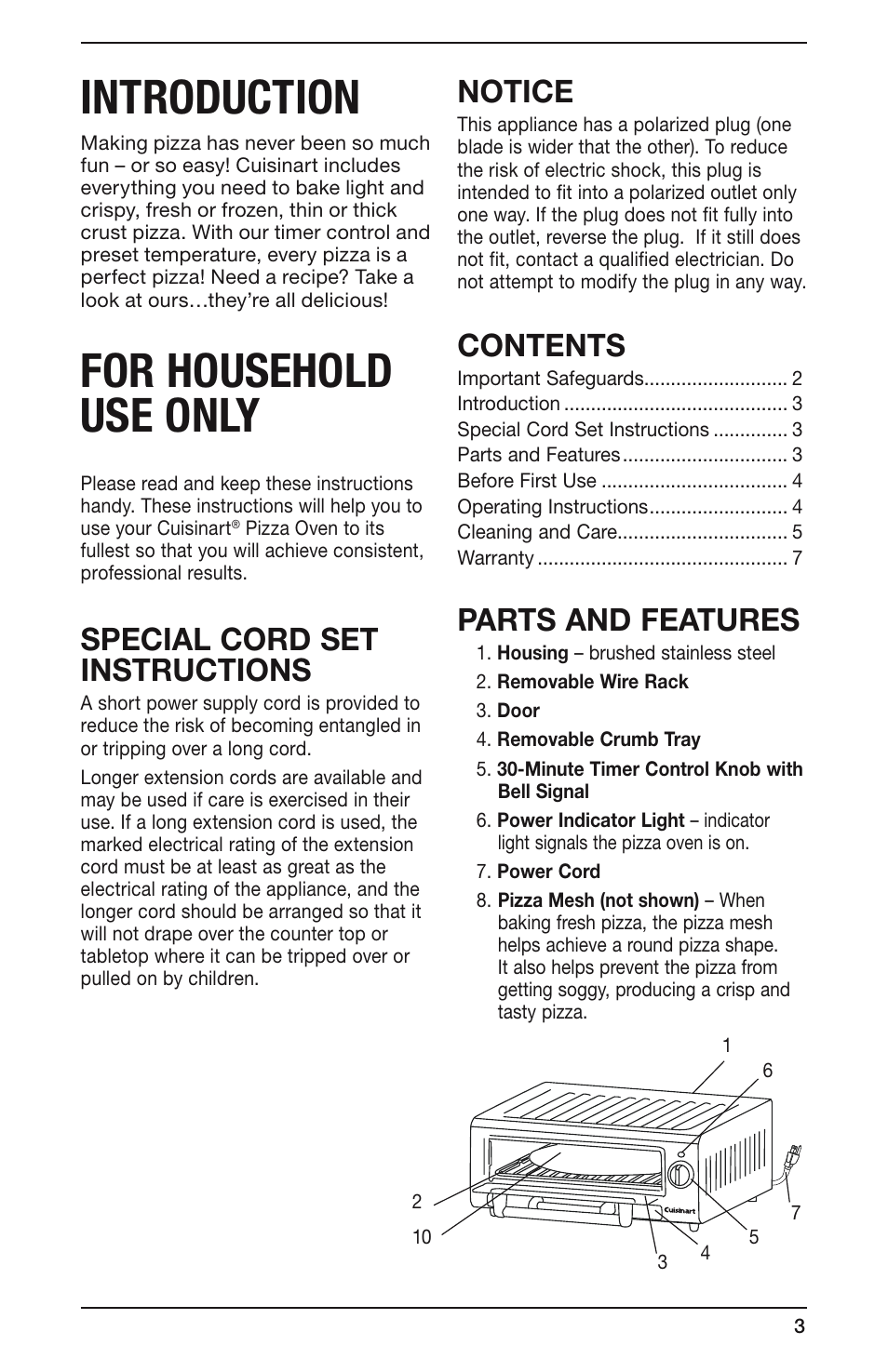 Cuisinart PIZ-100 User Manual | Page 3 / 21