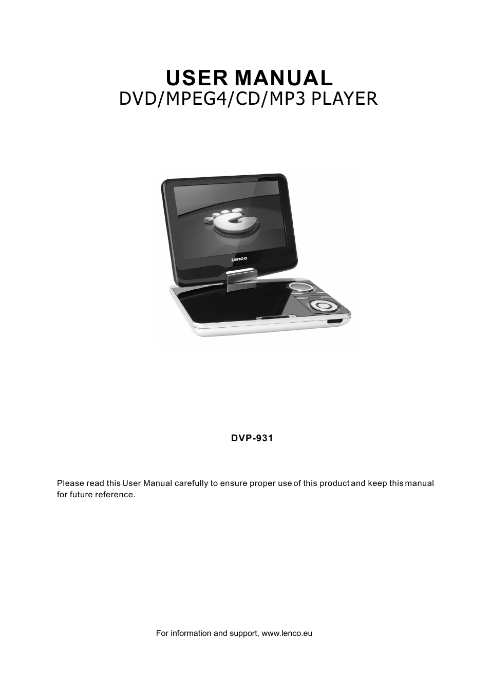 Lenco DVP-931 User Manual | 16 pages