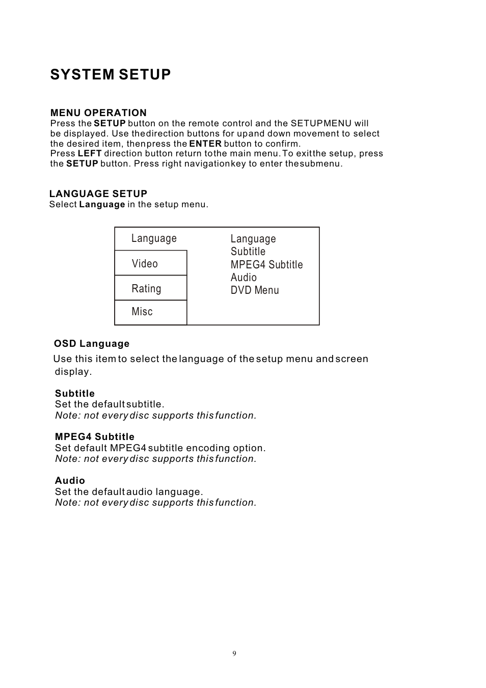 System setup | Lenco DVP-931 User Manual | Page 11 / 16
