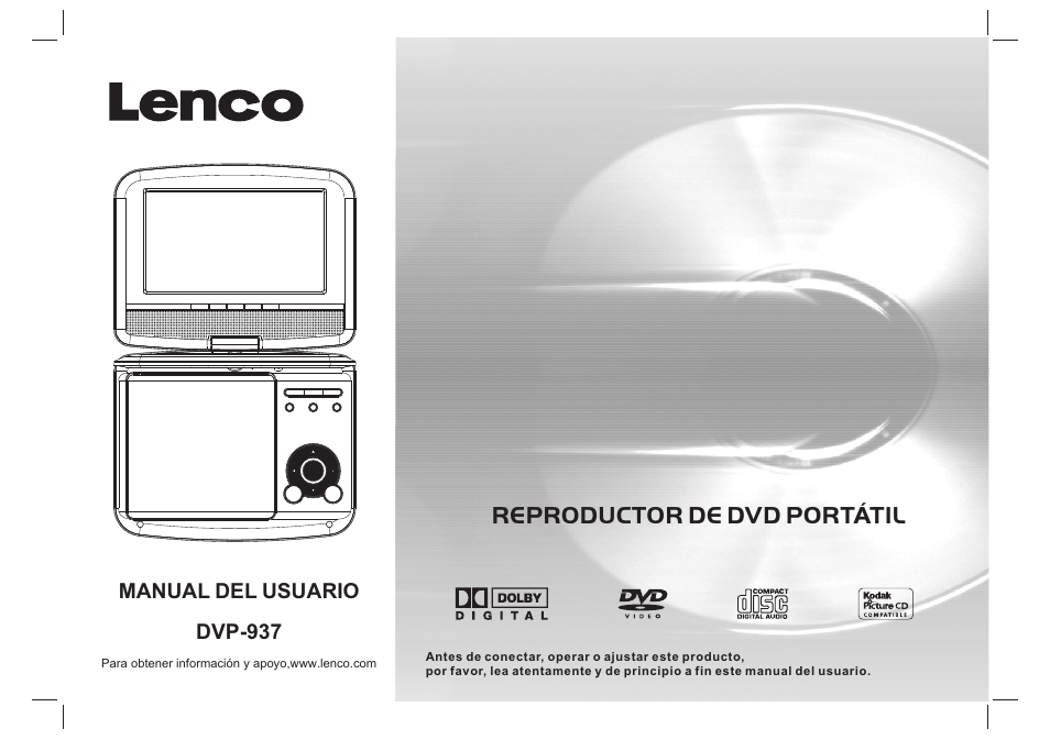 Reproductor de dvd portátil | Lenco DVP-937 User Manual | Page 12 / 55