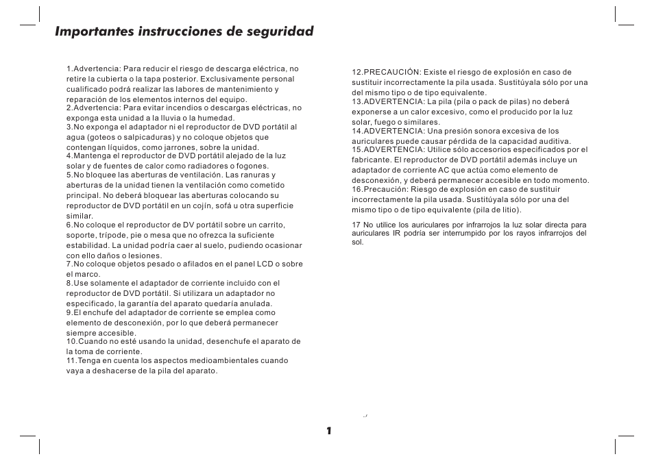 Importantes instrucciones de seguridad | Lenco DVP-937 User Manual | Page 13 / 55