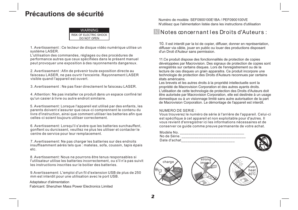 Précautions de sécurité | Lenco DVP-937 User Manual | Page 25 / 55