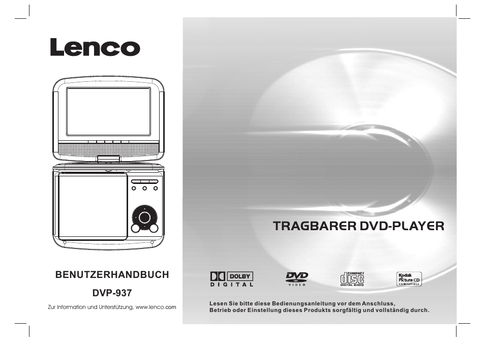 Tragbarer dvd-player | Lenco DVP-937 User Manual | Page 34 / 55
