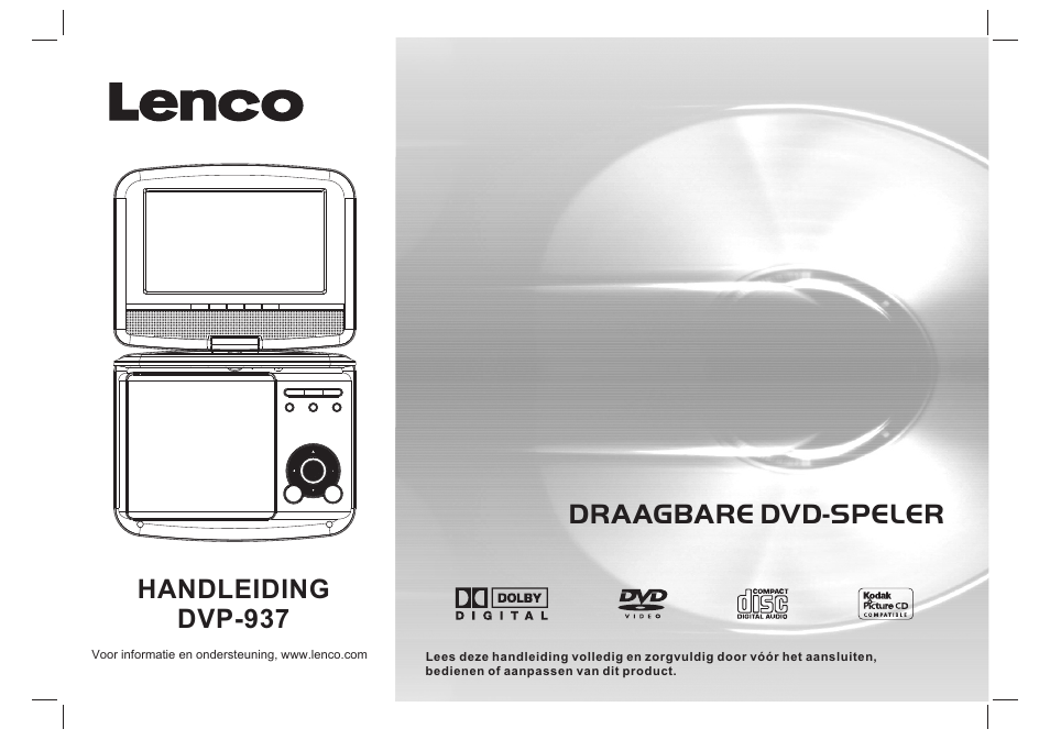 Draagbare dvd-speler, Handleiding dvp-937 | Lenco DVP-937 User Manual | Page 45 / 55