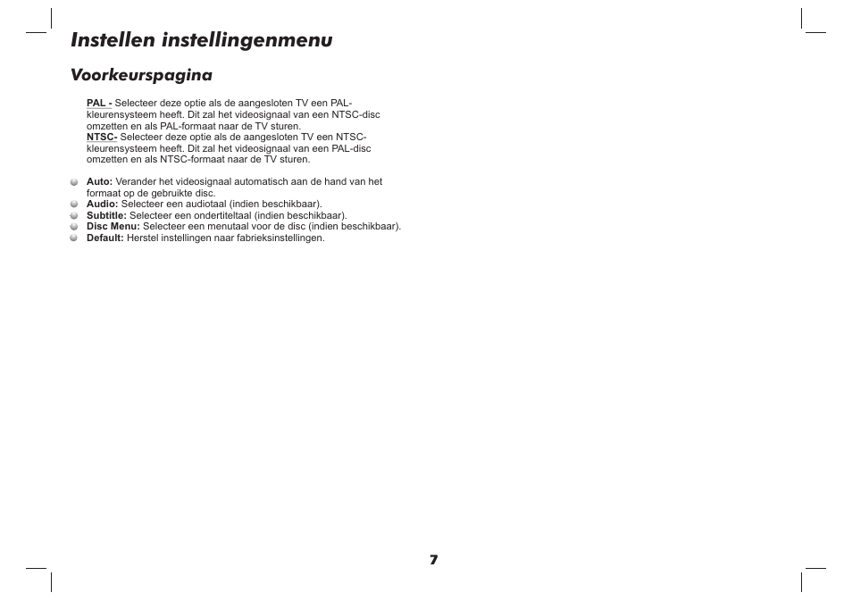 Instellen instellingenmenu | Lenco DVP-937 User Manual | Page 52 / 55