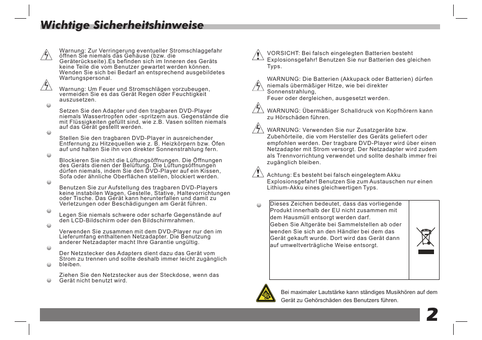 Wichtige sicherheitshinweise | Lenco DVP-938 X2 User Manual | Page 16 / 78
