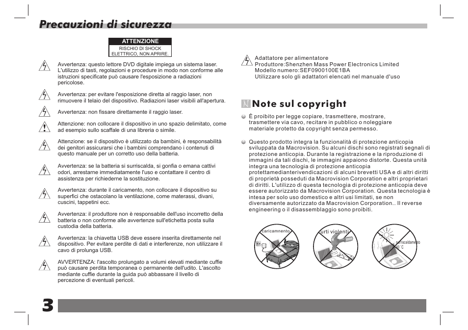 Precauzioni di sicurezza | Lenco DVP-938 X2 User Manual | Page 69 / 78