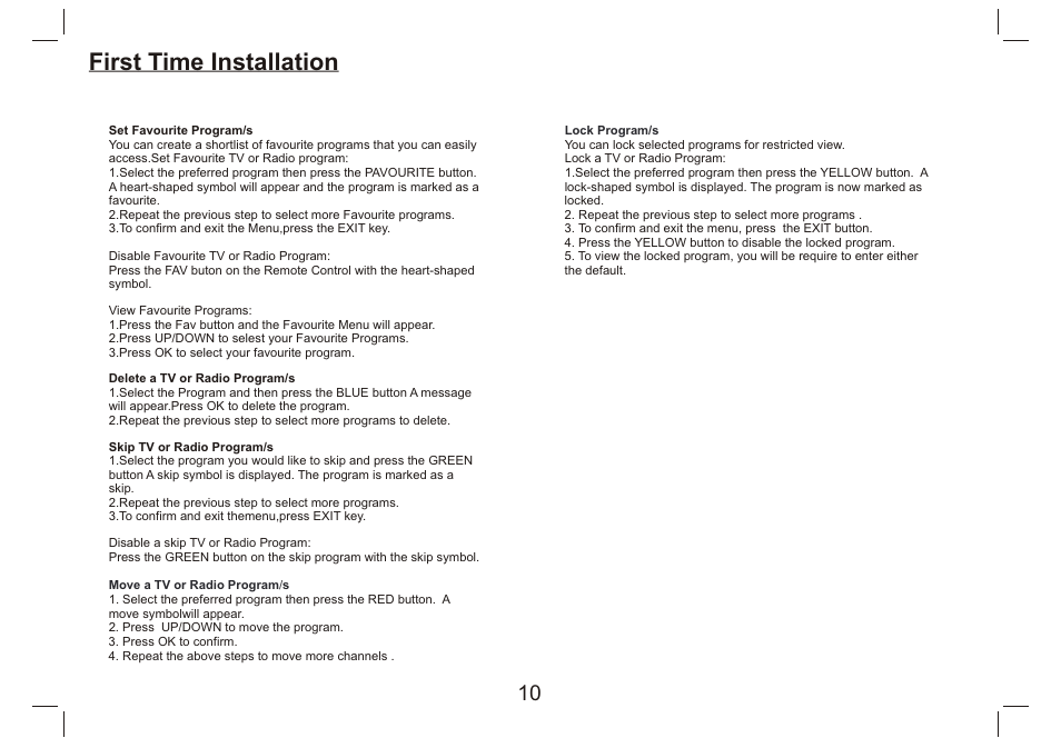 页 11, First time installation | Lenco DVP-9412 User Manual | Page 11 / 80