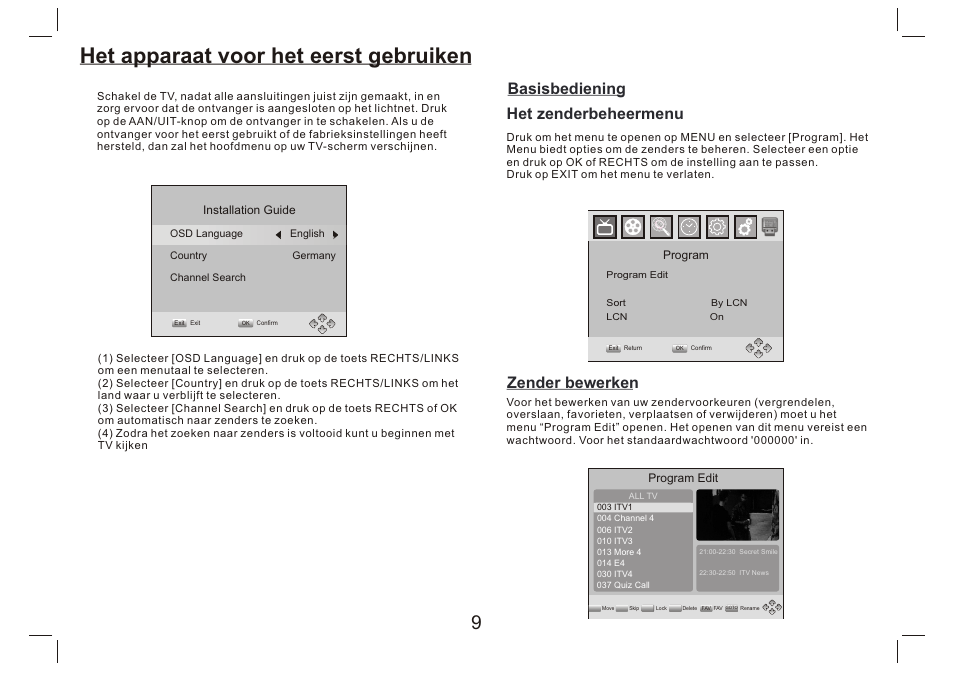 页 10, Het apparaat voor het eerst gebruiken | Lenco DVP-9412 User Manual | Page 42 / 80