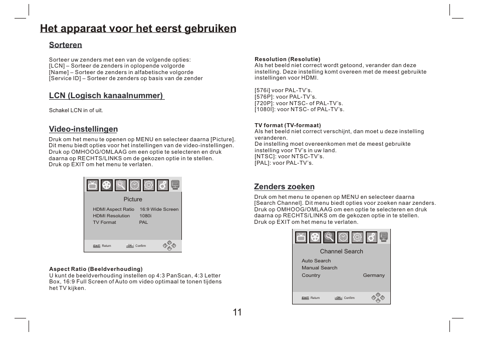 页 12, Het apparaat voor het eerst gebruiken, Zenders zoeken | Lenco DVP-9412 User Manual | Page 44 / 80