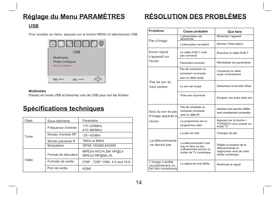 页 15, Résolution des problèmes | Lenco DVP-9412 User Manual | Page 63 / 80