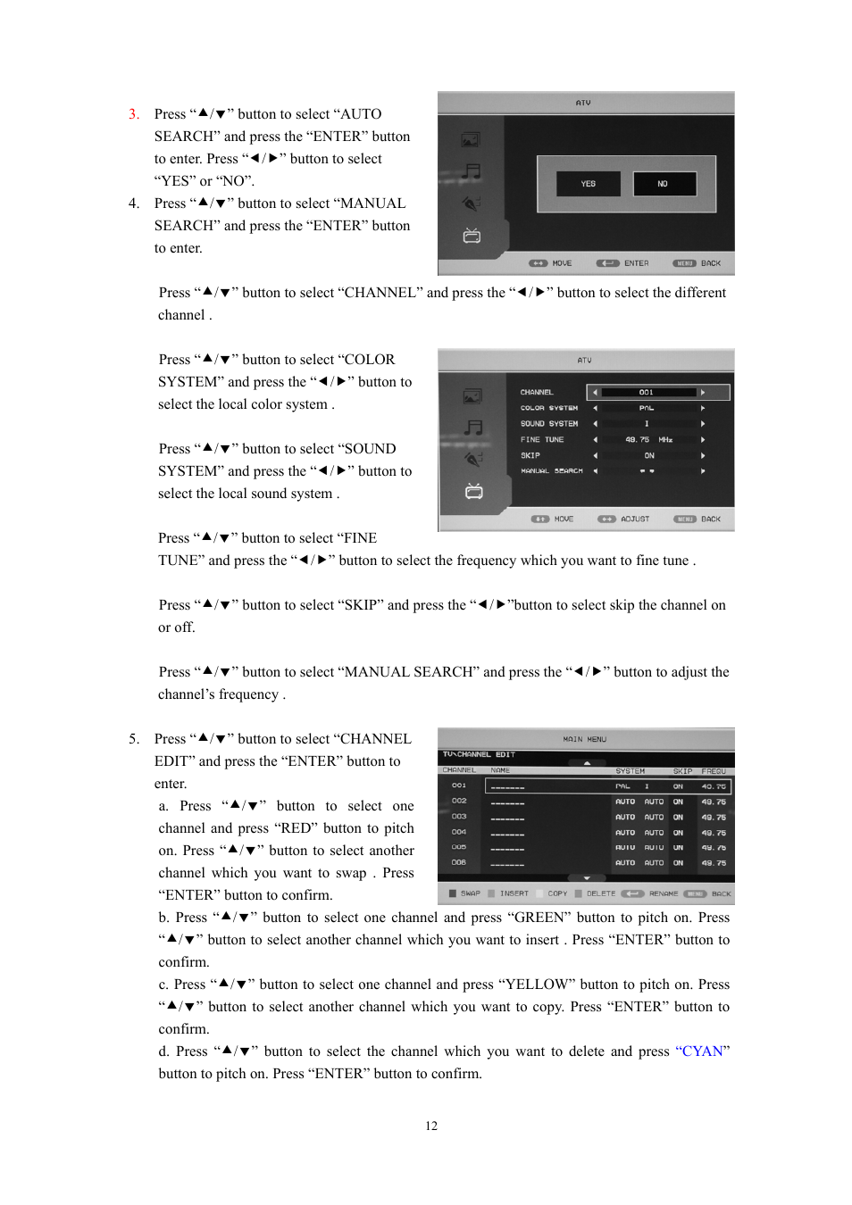 D. fine tune | Lenco DVT-220 User Manual | Page 13 / 23