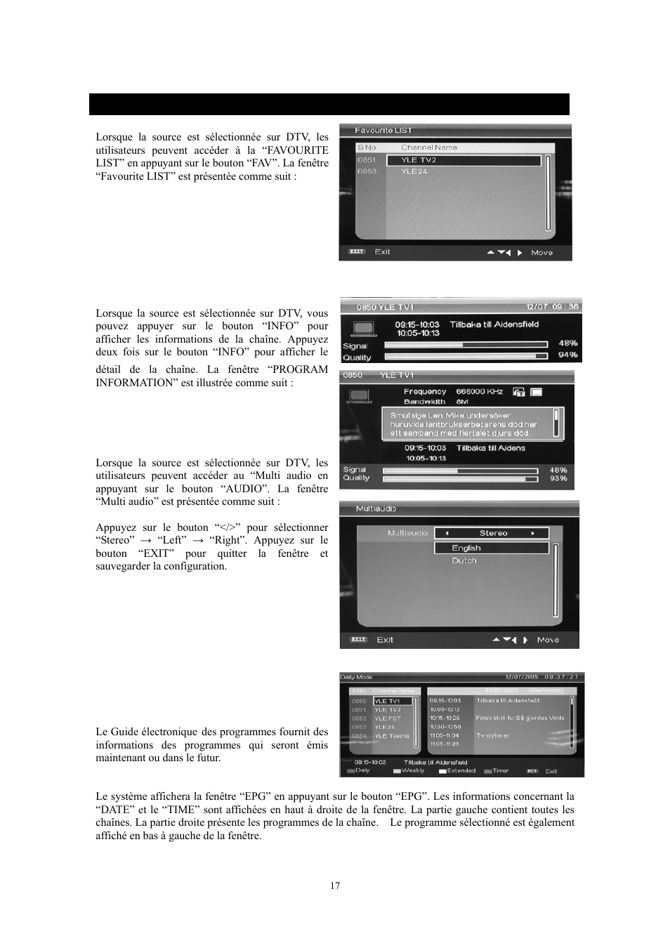 Fonctionnalités dtv | Lenco DVT-228 User Manual | Page 121 / 169