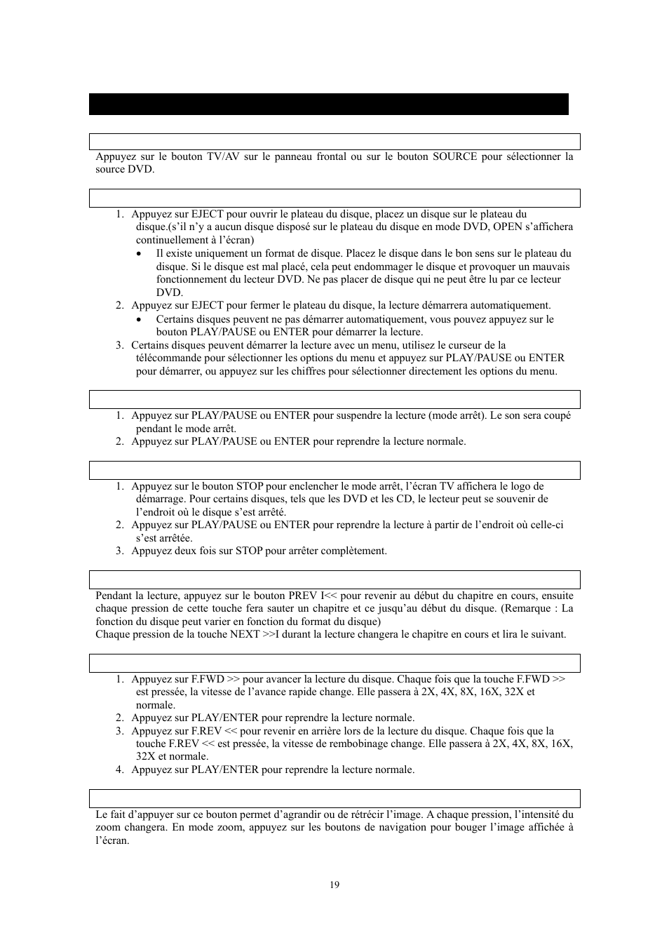 Manuel dvd, Lecture basique | Lenco DVT-228 User Manual | Page 123 / 169