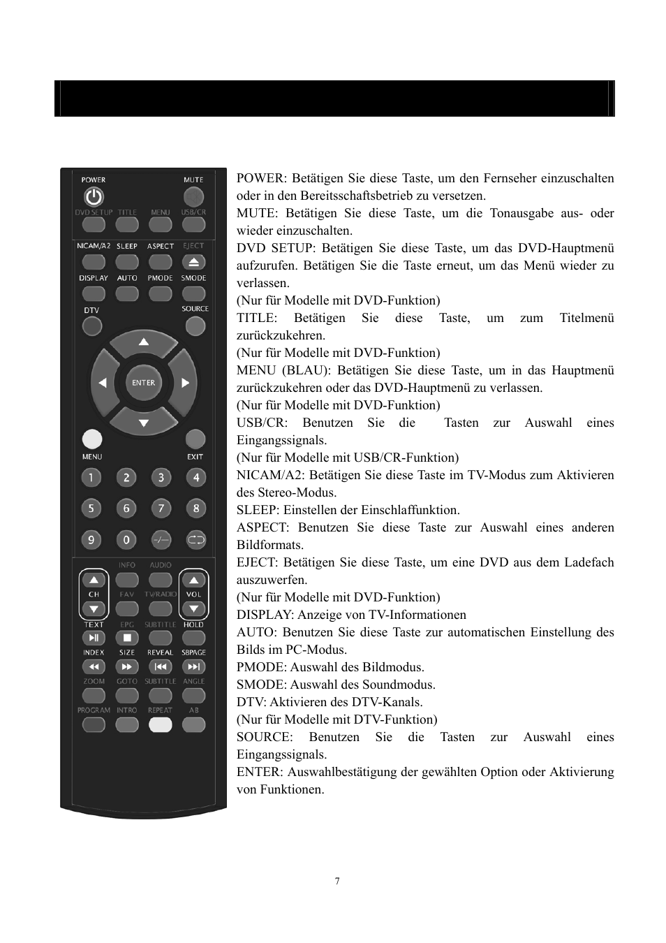 Fernbedienung | Lenco DVT-228 User Manual | Page 40 / 169