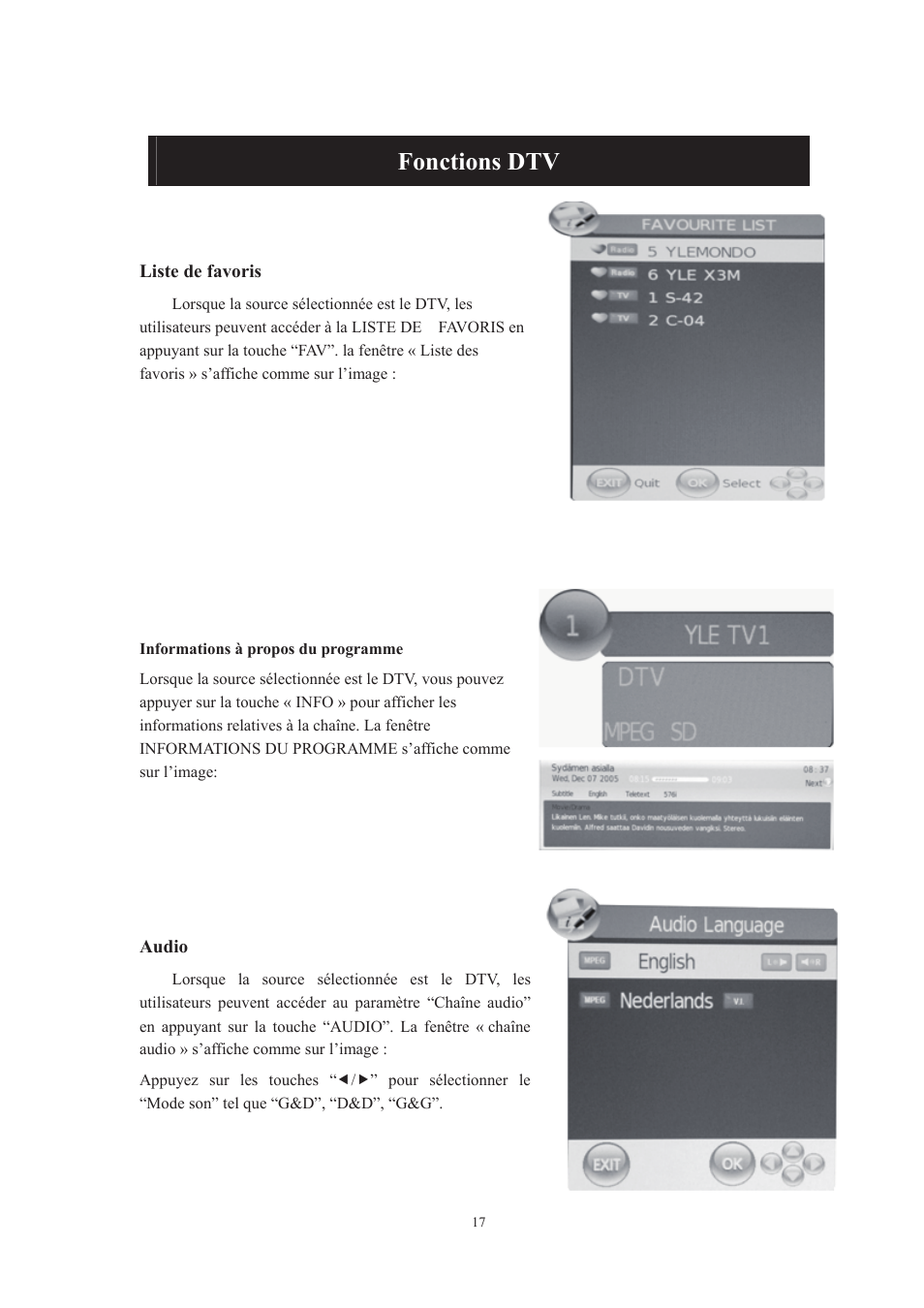 Fonctions dtv | Lenco DVT-229 User Manual | Page 116 / 164
