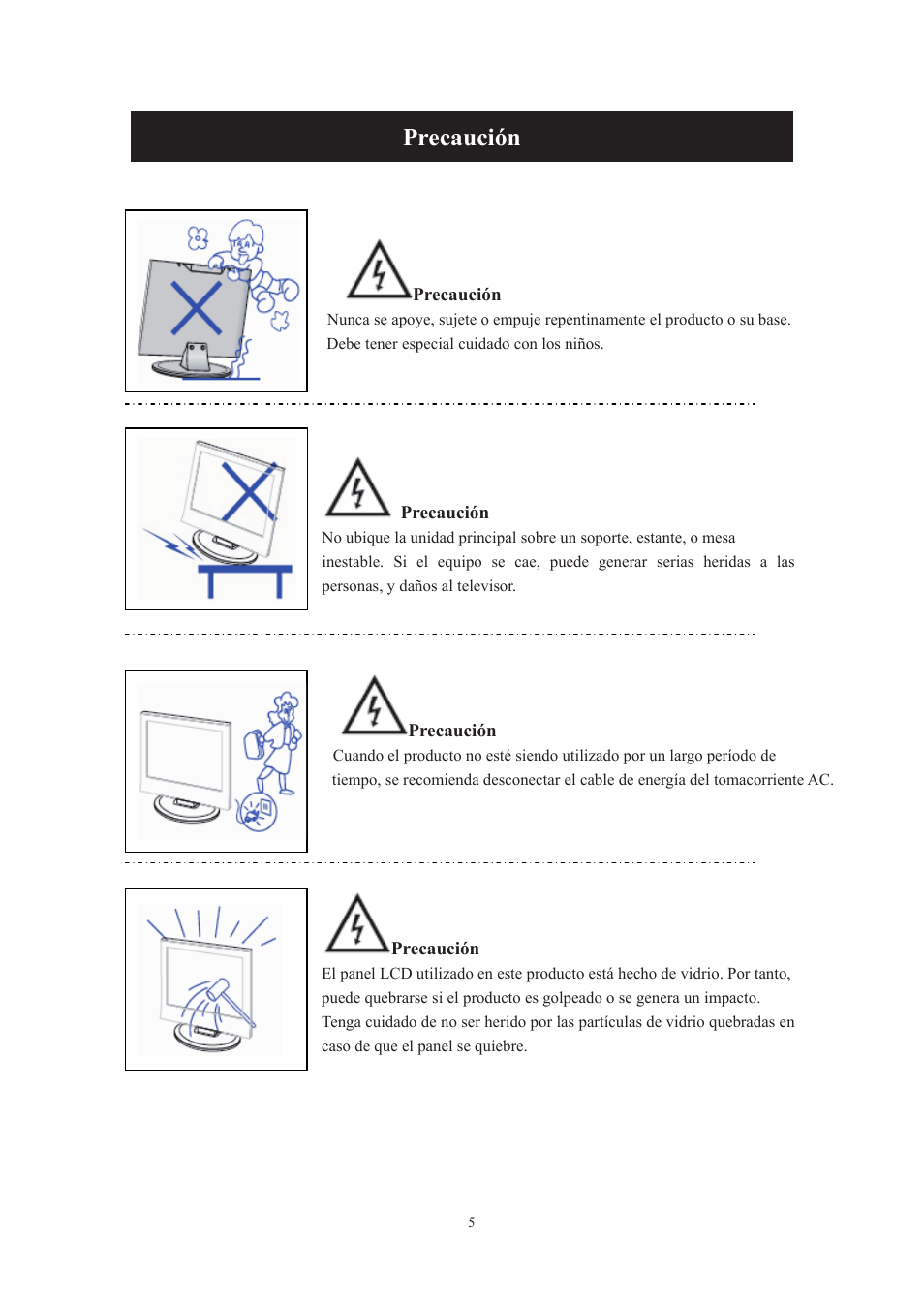 Precaución | Lenco DVT-229 User Manual | Page 137 / 164