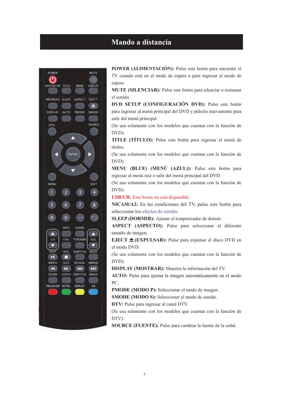 Mando a distancia | Lenco DVT-229 User Manual | Page 139 / 164