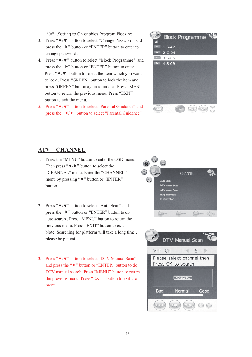 Atv channel | Lenco DVT-229 User Manual | Page 14 / 164