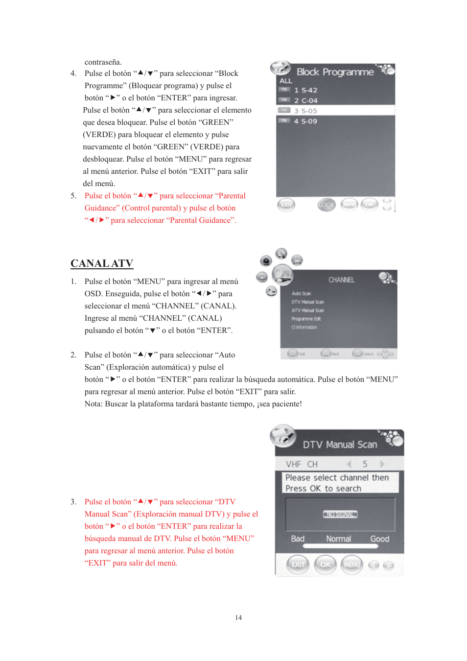 Canal atv | Lenco DVT-229 User Manual | Page 146 / 164