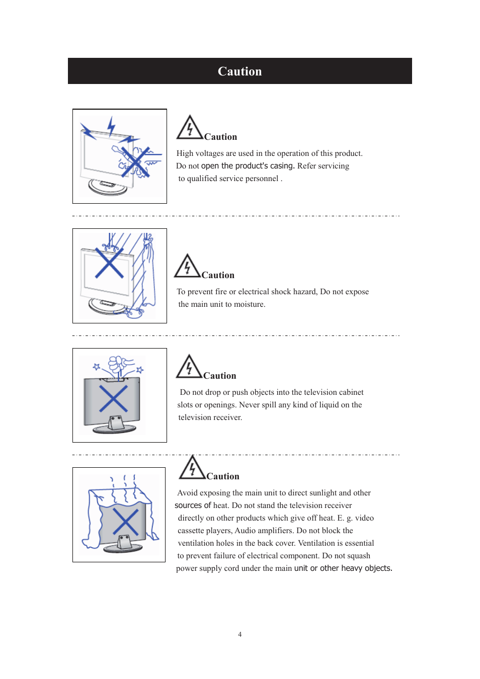 Caution | Lenco DVT-229 User Manual | Page 5 / 164