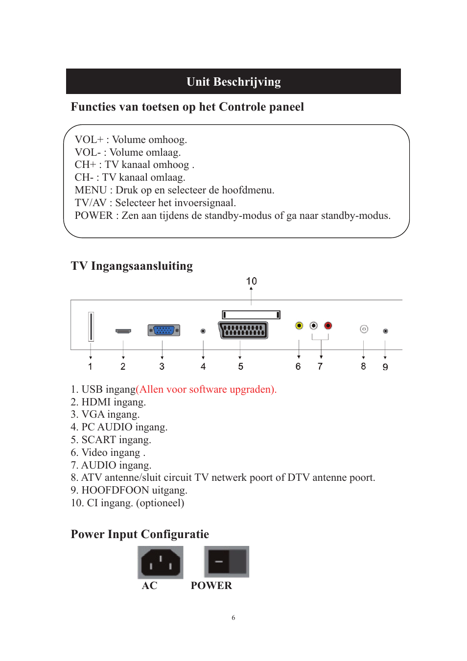 Tv ingangsaansluiting, Power input configuratie | Lenco DVT-229 User Manual | Page 72 / 164