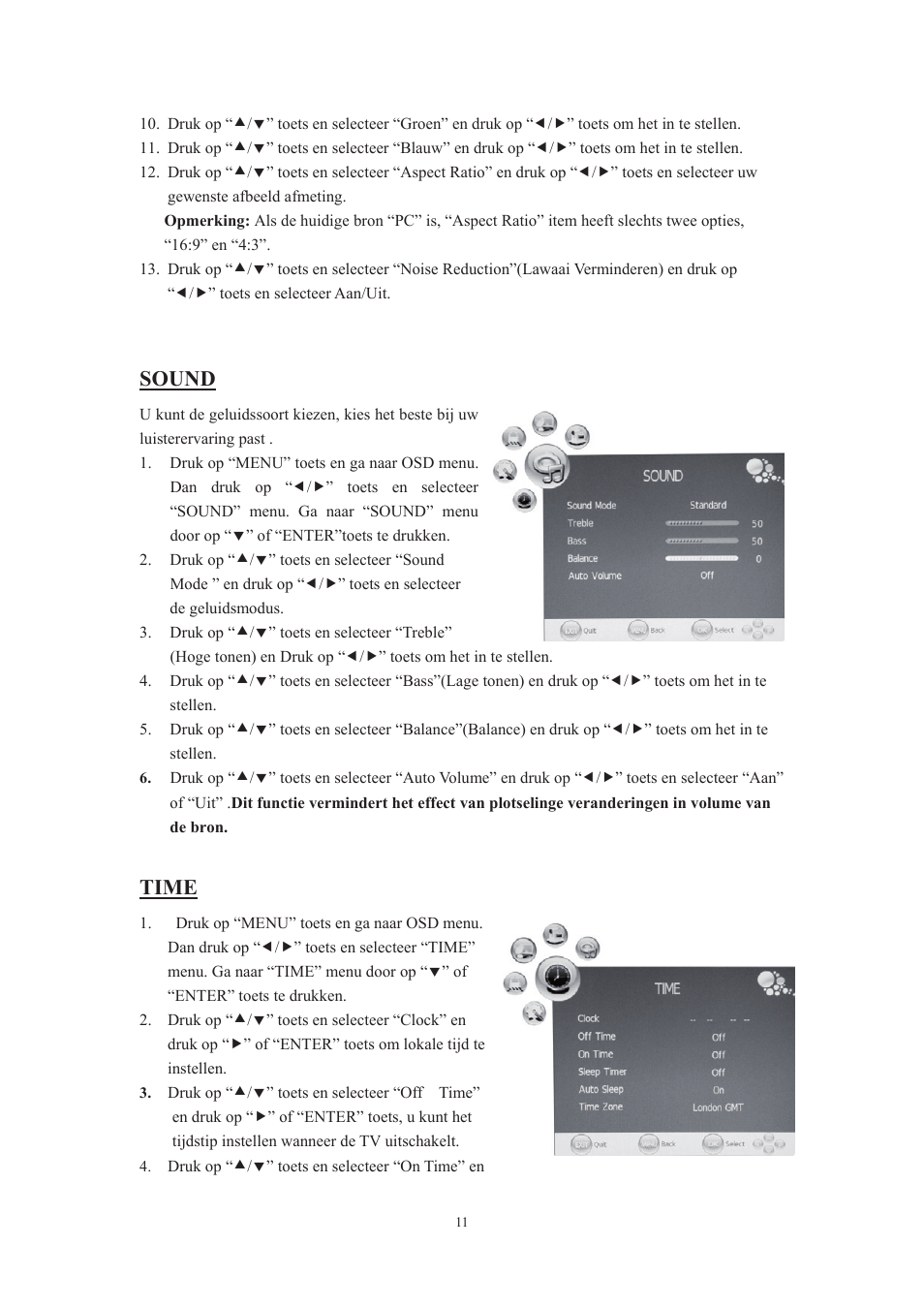 Sound, Time | Lenco DVT-229 User Manual | Page 77 / 164