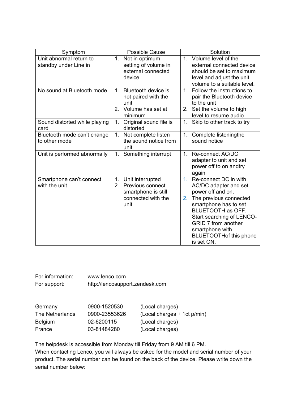 Lenco Grid-7 User Manual | Page 9 / 10