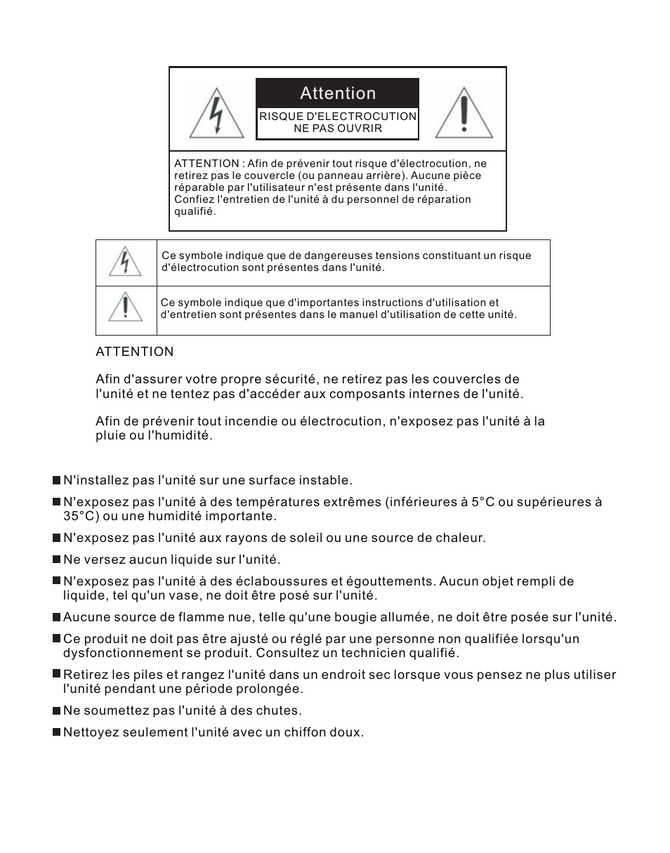 页 10, Attention | Lenco HS-100 User Manual | Page 10 / 40