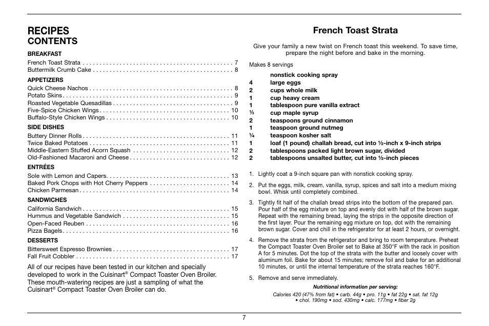 Cuisinart Compact Toaster Oven Broiler TOB-80 User Manual | Page 7 / 20