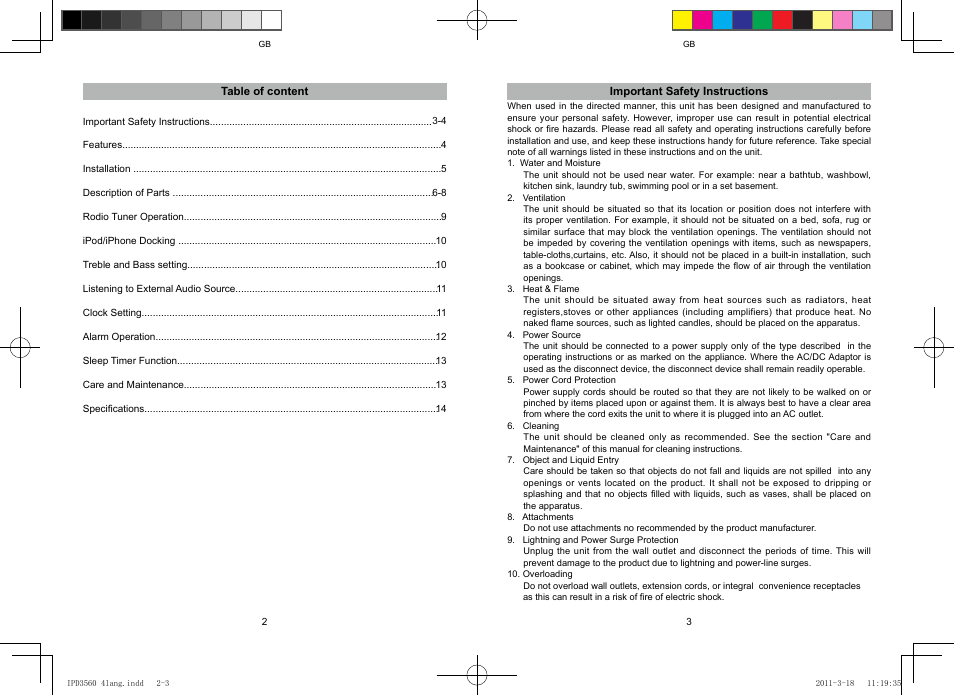Lenco IPD-3560 User Manual | Page 2 / 35