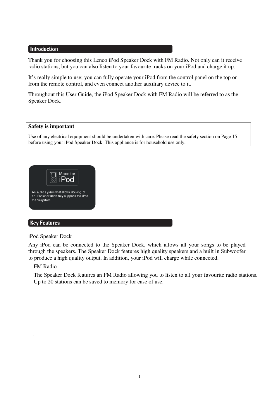 Ipod | Lenco IPD-4100 User Manual | Page 2 / 17