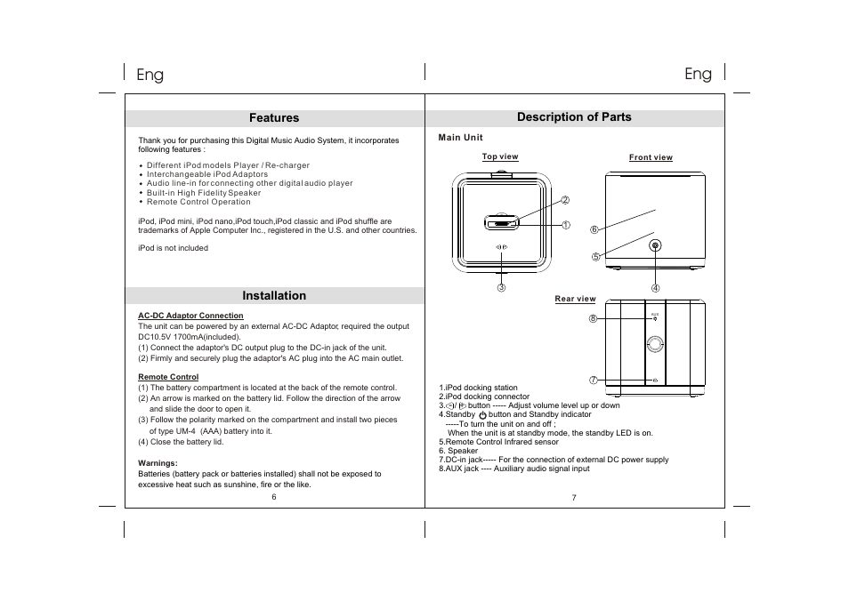 Lenco IPD-4300 User Manual | Page 4 / 30