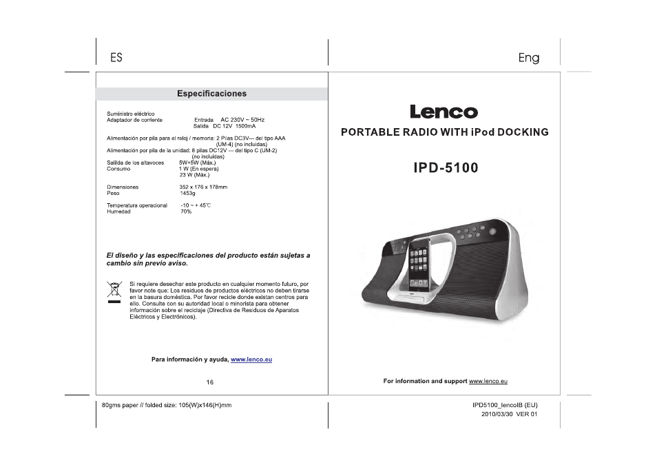 Lenco IPD-5100 User Manual | 40 pages