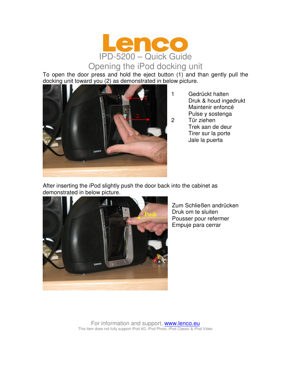 Lenco IPD-5200 User Manual | 1 page