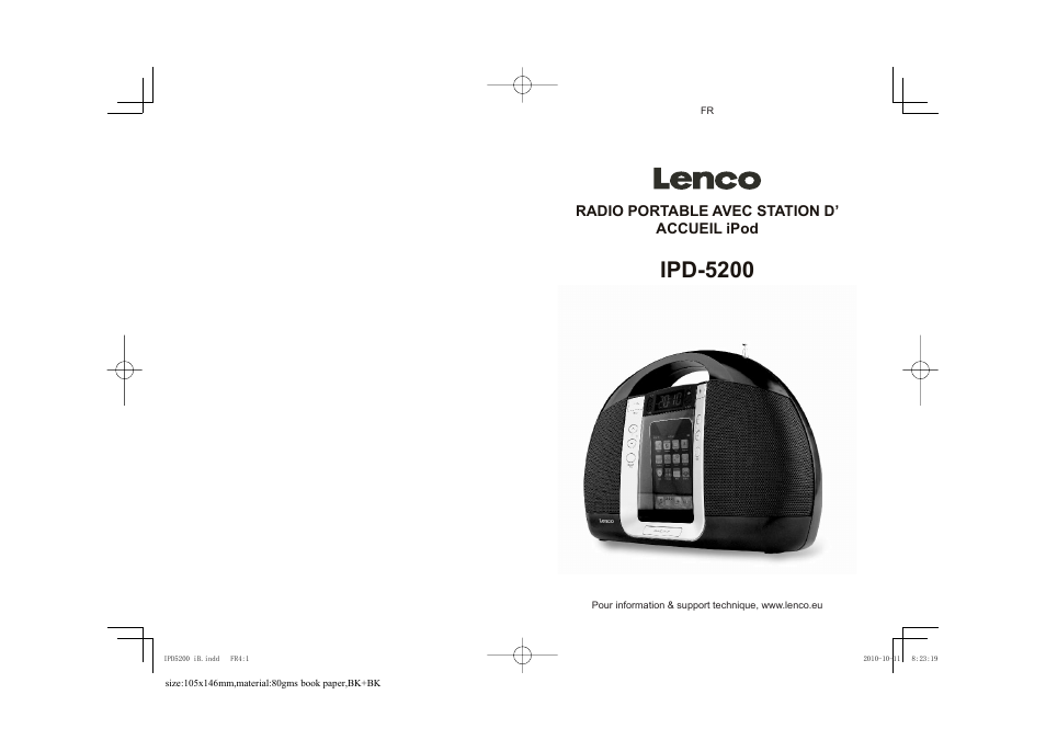 Ipd-5200, Radio portable avec station d’ accueil ipod | Lenco IPD-5200 User Manual | Page 25 / 40