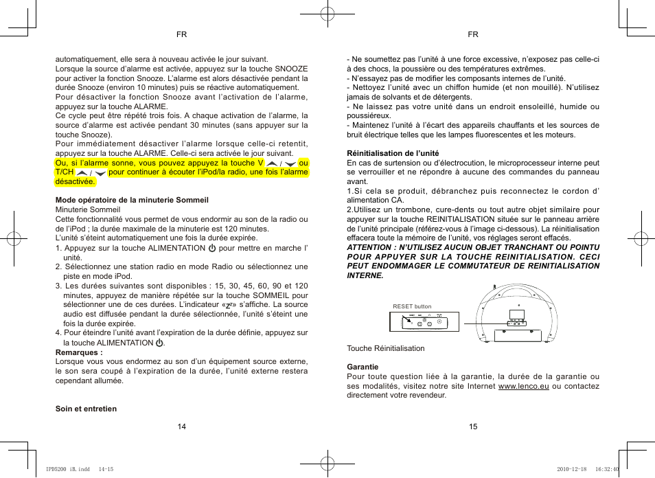 Fr change | Lenco IPD-5200 User Manual | Page 32 / 40