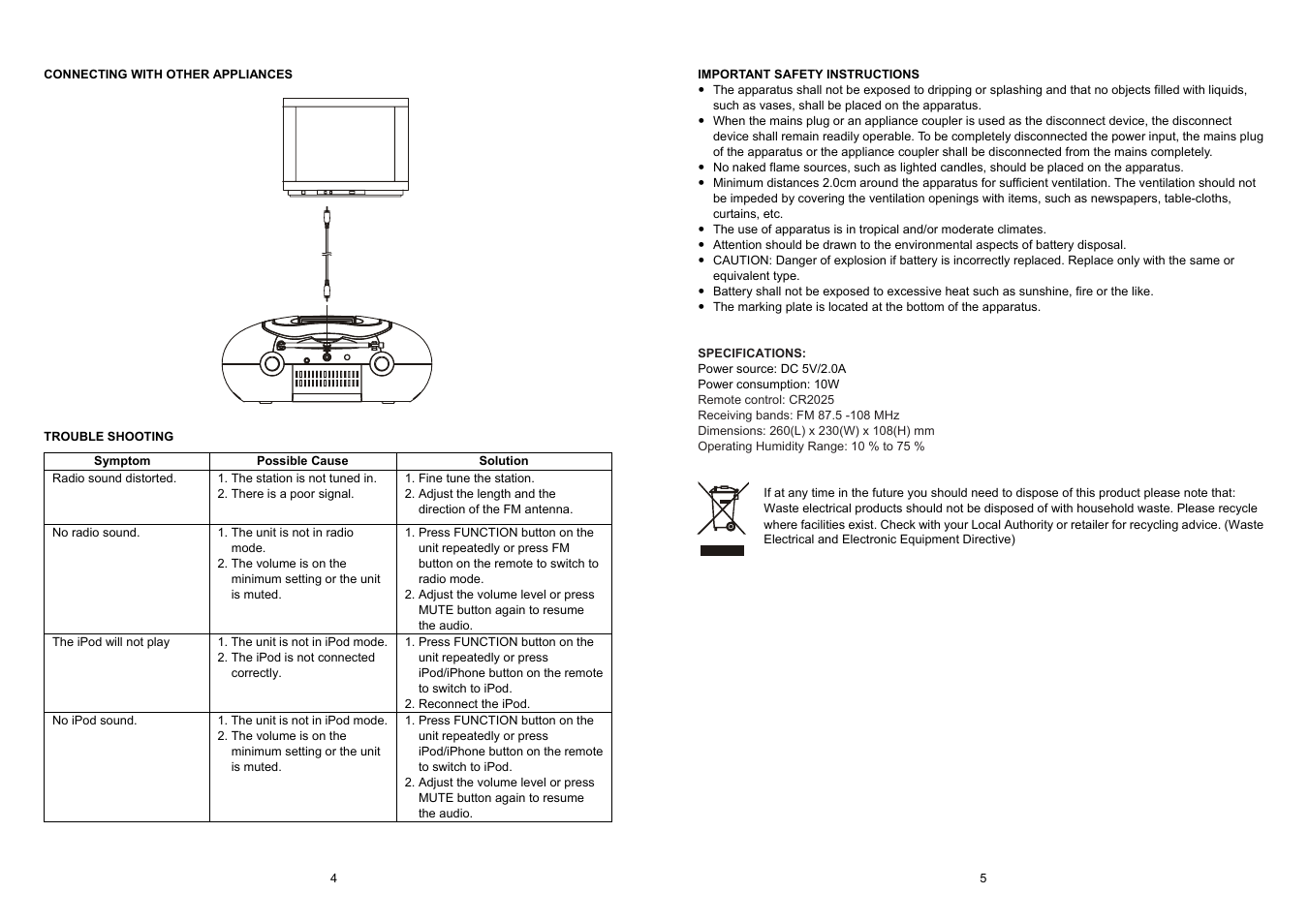 Lenco IPD-5250 User Manual | Page 3 / 3