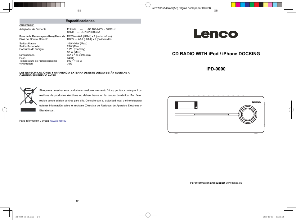 Lenco IPD-9000 User Manual | 30 pages