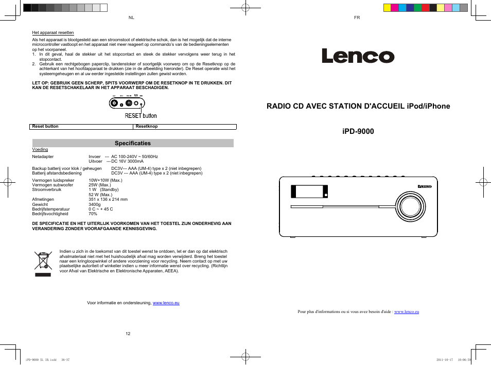 Lenco IPD-9000 User Manual | Page 19 / 30