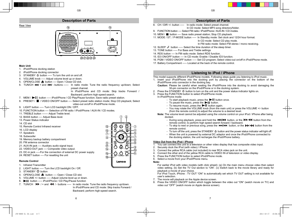 Lenco IPD-9000 User Manual | Page 4 / 30