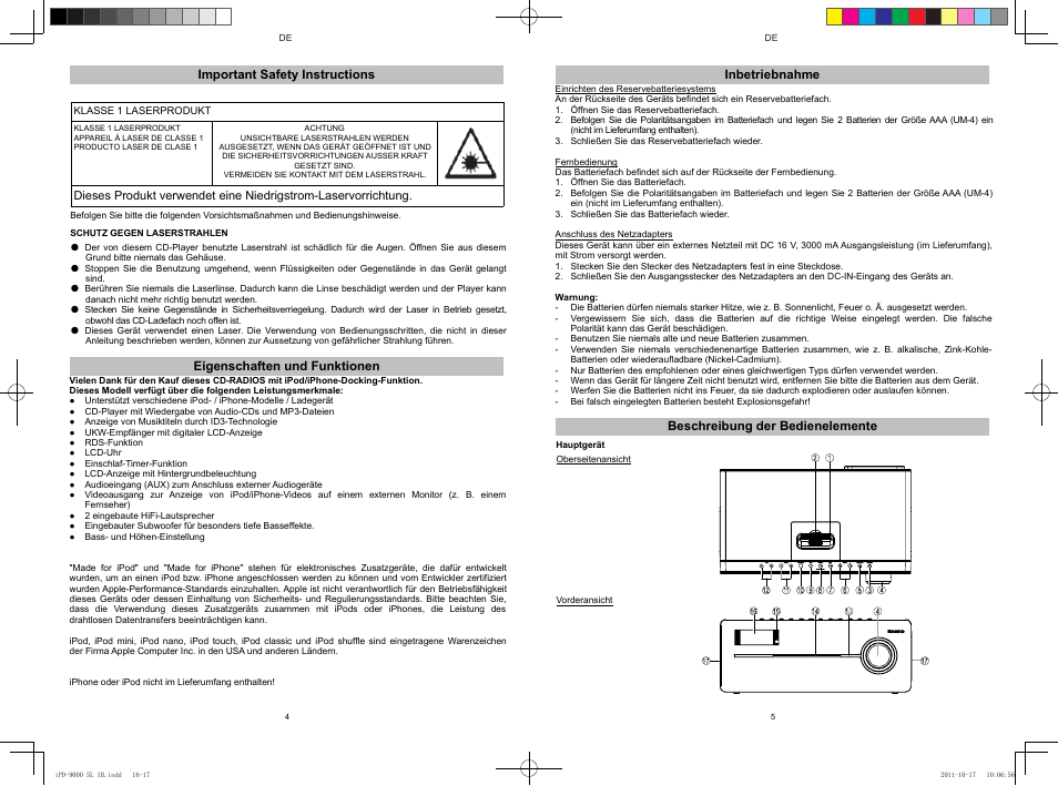 Lenco IPD-9000 User Manual | Page 9 / 30