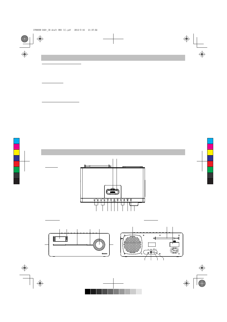 Installation, Description of parts | Lenco IPD-9000 DAB+ User Manual | Page 5 / 70