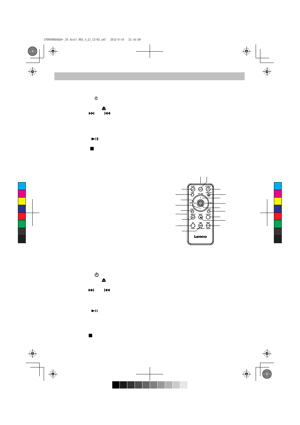 Descripción de las partes | Lenco IPD-9000 DAB+ User Manual | Page 62 / 70